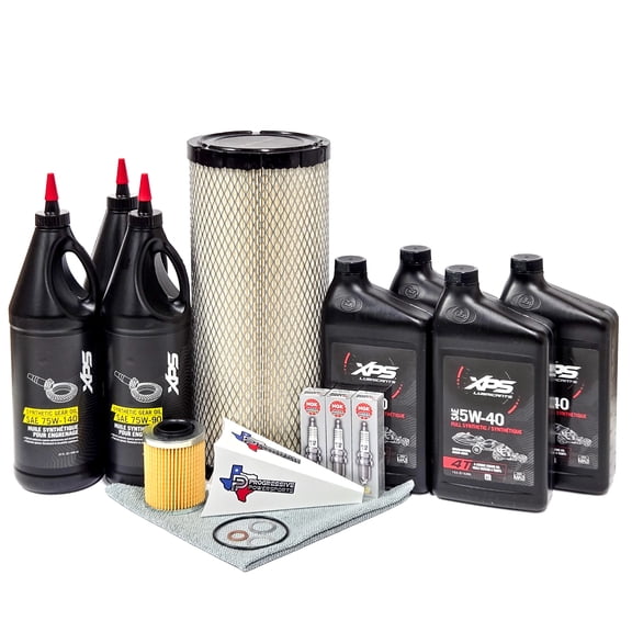 Progressive Powersport's Full Service Oil Change Maintenance Kit Bundle - Compatible With CAN-AM MAVERICK X3 Models (NOT MAVERICK R!) - Oils, Filters, and Spark Plugs Included C07