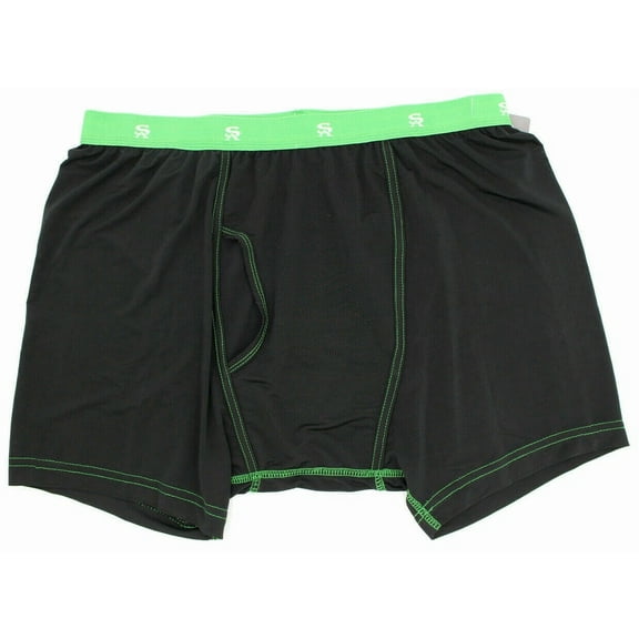 Stacy Adams Mens Green And Black Moisture Wicking Boxer Briefs Underwear Size M