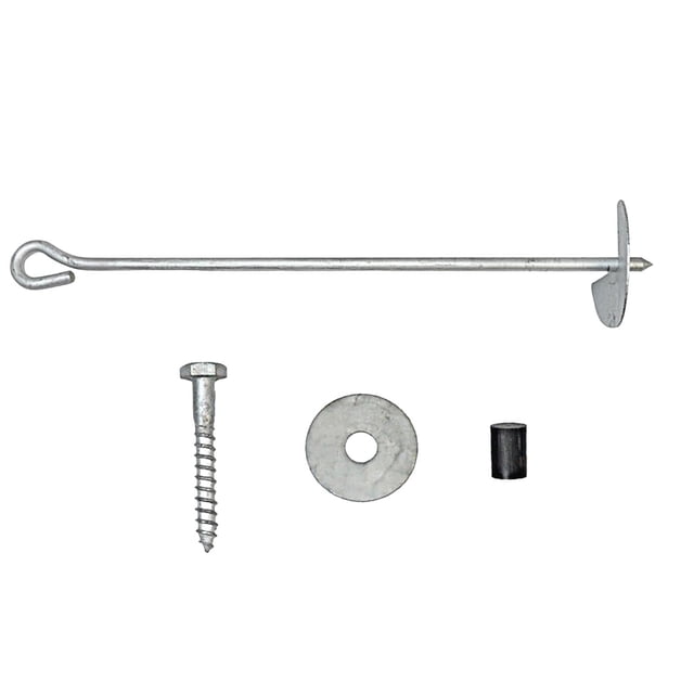 Anclajes de suelo, ganchos de anclaje de metal, anclajes de cobertizo, 19,7 pulgadas, estacas de tienda fáciles de usar, anclajes de suelo para postes