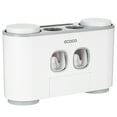 thumbnail image 1 of Yeacher ecoco Wall-Mounted Toothbrush Holder with 2 Toothpaste Dispensers 4 Cups and 5 Toothbrush Slots Toiletries Storage Rack, 1 of 7