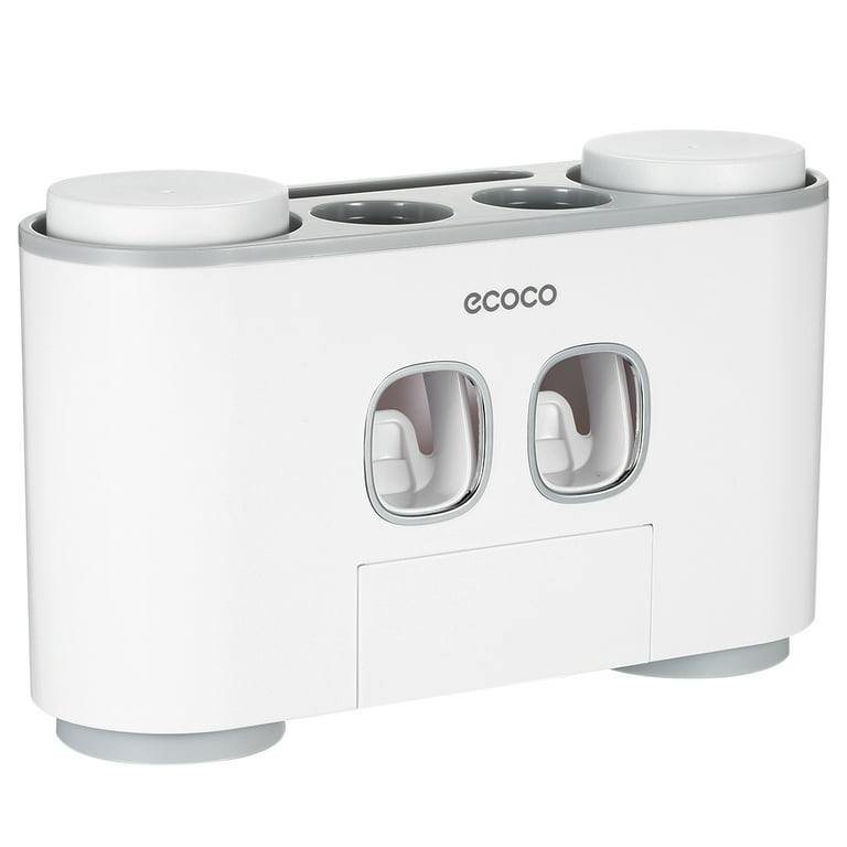 ecoco Wall-Mounted Toothbrush Holder with 2 Toothpaste Dispensers