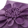 thumbnail image 2 of JWH 3D Handmade Aesthetic Velvet Floral Accent Pillow Case Rectangle for Room Decor Girl Gift 12x20inch in Light Purple, 2 of 7