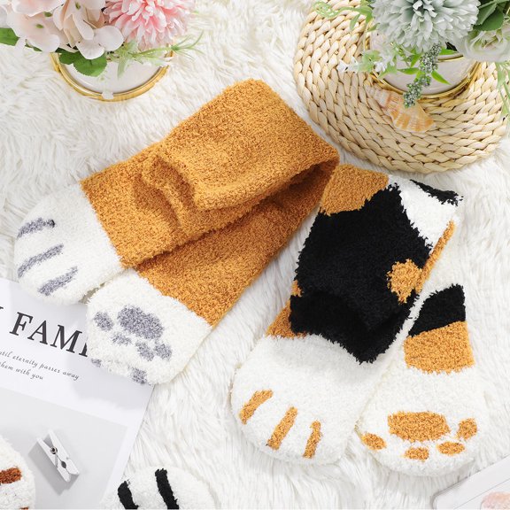 DRAFIDEEP 6 Pairs Winter Coral Fleece Socks, Soft Warm Middle Tube Floor Sleep Socks for Men and Women