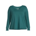 thumbnail image 5 of Terra & Sky Women's Plus Size V-Neck T-Shirt with Long Sleeves, 5 of 5