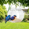 thumbnail image 3 of Clear Window Bird Feeder with Suction Cup Hanging Chain and Standing Pole Transparent Round Outside, 3 of 8