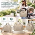 thumbnail image 5 of DEFAHN Small Diaper Bag Backpack,Baby Diaper Bag with 9 Pockets, 2 Insulated Pockets,Stroller Clip,Lightweight Convertible Tote Bag for Women Apricot, 5 of 7