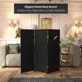 thumbnail image 2 of Red Lantern 4 ft. Short Woven Fiber Folding Screen - Black - 3 Panel, 2 of 6