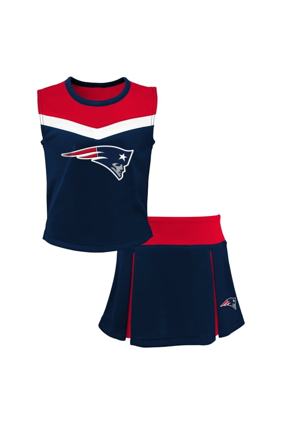 Girls Youth Navy New England Patriots Spirit Two-Piece Cheerleader Set