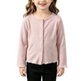 thumbnail image 2 of UACY Girls' Ribbed Knit Cardigan Long Sleeve Button down Lightweight Sweater Toddler Knitwear Button Closure Ruffled Outwear Tops, 2 of 5