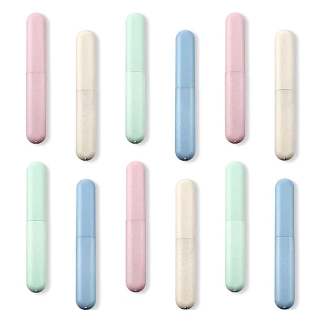 12X Toothbrush Box Bradem Clear Out Deal, Portable Toothbrush Holder Travel Camping Toothbrush Storage Box Cover, Manual Toothbrushes Green, Manual Toothbrush