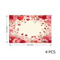 thumbnail image 4 of Amarainy Valentine Floral Heart Pattern Linen Table Mats Set of 4 for Home Kitchen Table Decor 12x18 inch, 4 of 5