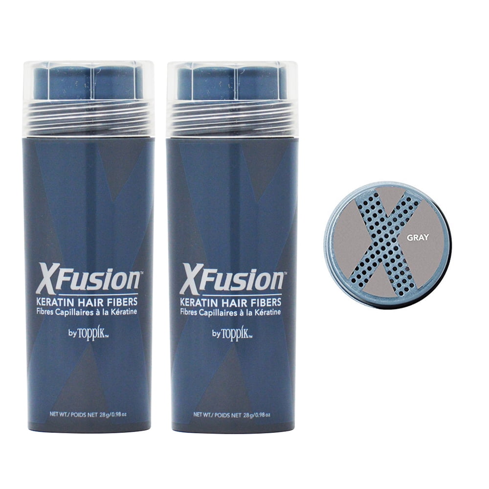 XFusion Genuine Keratin Hair Fibers Gray 28G 2 packs deal