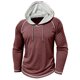 thumbnail image 4 of Blusa de manga larga con capucha para hombre, informal, a la moda, de color sólido, transpirable, de manga larga, con cuello redondo, blusa de poliéster para hombre, 4 of 5