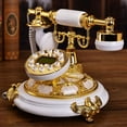thumbnail image 2 of White Gold luxury retro European Antique phone Vintage corded telephone F055, 2 of 6