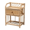 thumbnail image 1 of Baxton Studio Kobie Modern Bohemian Natural Brown Rattan 1-Drawer Nightstand, 1 of 5