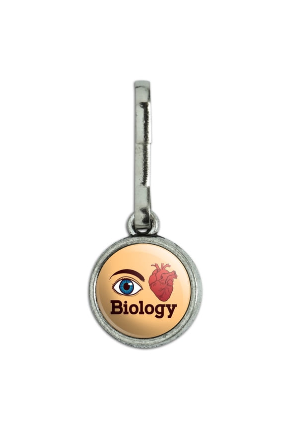 Eye Heart Biology Antiqued Charm Clothes Purse Suitcase Backpack Zipper Pull Aid