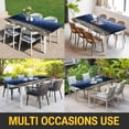 thumbnail image 5 of Navy Blue Ocean Waves Table Cloths for 8 Foot Rectangle Tables, Summer Beach Coastal Abstract Patio Waterproof Elastic Fitted Tablecloths, Washable Rectangular Table Cover for Camping, 5 of 8