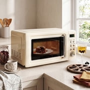 ELLEGNT 0.7 cu.ft. Retro Countertop Microwave Oven, 700W, Beige