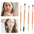 thumbnail image 5 of 9 Pcs Makeup Brush Set Contour Concealer Blush Nylon Plastic Metal Handle Orange Gold Tone Brown, 5 of 7