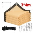 thumbnail image 2 of Beige Sun Shade Sail Rectangle 90% UV Blockage - Breathable Vinyl Mesh for Greenhouse, Patio, Garden, Commercial & Residential Use with Snap Hooks, 2 of 9