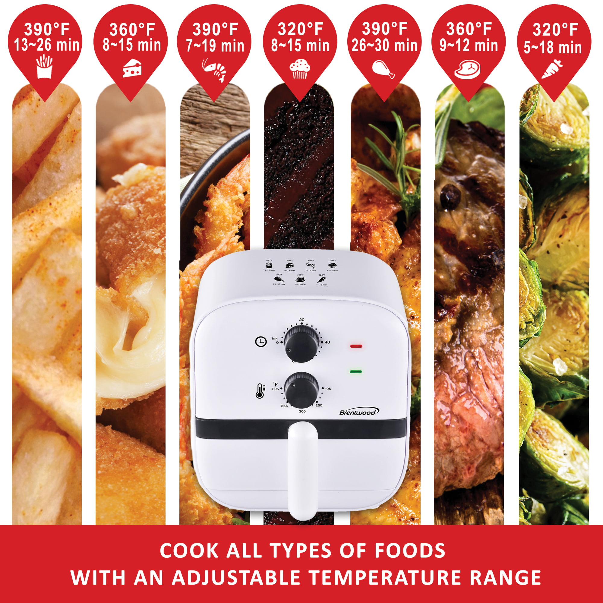 Brentwood 2 qt. White Small Electric Air Fryer with Timer and Temp Control  985115745M - The Home Depot