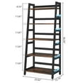 thumbnail image 5 of Tribesigns 5-Tier Bookshelf Modern Bookcase, 5 Shelf Ladder Shelf Brown, 5 of 8