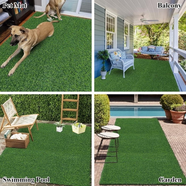 3.28FT x 32.8FT Large Artificial Turf with Drainage Holes - Professional Dog Mat & Outdoor Carpet for Balconies, Gardens & Terraces