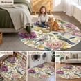 thumbnail image 5 of Spring Flowers Round Area Rug 3.3Ft Washable Circle Rugs for Dining Room Table, Farmhouse Botanical Blossom Floral Birds Non-Slip Carpet Floor Mats Indoor Outdoor Carpet Runner Aesthetic Home Decor, 5 of 8