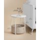 thumbnail image 3 of Mesa Lateral Redonda con Cesta de Tela, Mesita de Noche, Estilo Moderno, Estructura Resistente, Blanco Crema MLET223K67, 3 of 6