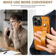 thumbnail image 6 of for iPhone 14 Pro Case, PU Leather Wallet Case Back with Elastic Card Slot Magnetic Clasp Kickstand Hand Strap Protective Cover for iPhone 14 Pro 6.1 inch 2022 (Khaki), 6 of 9