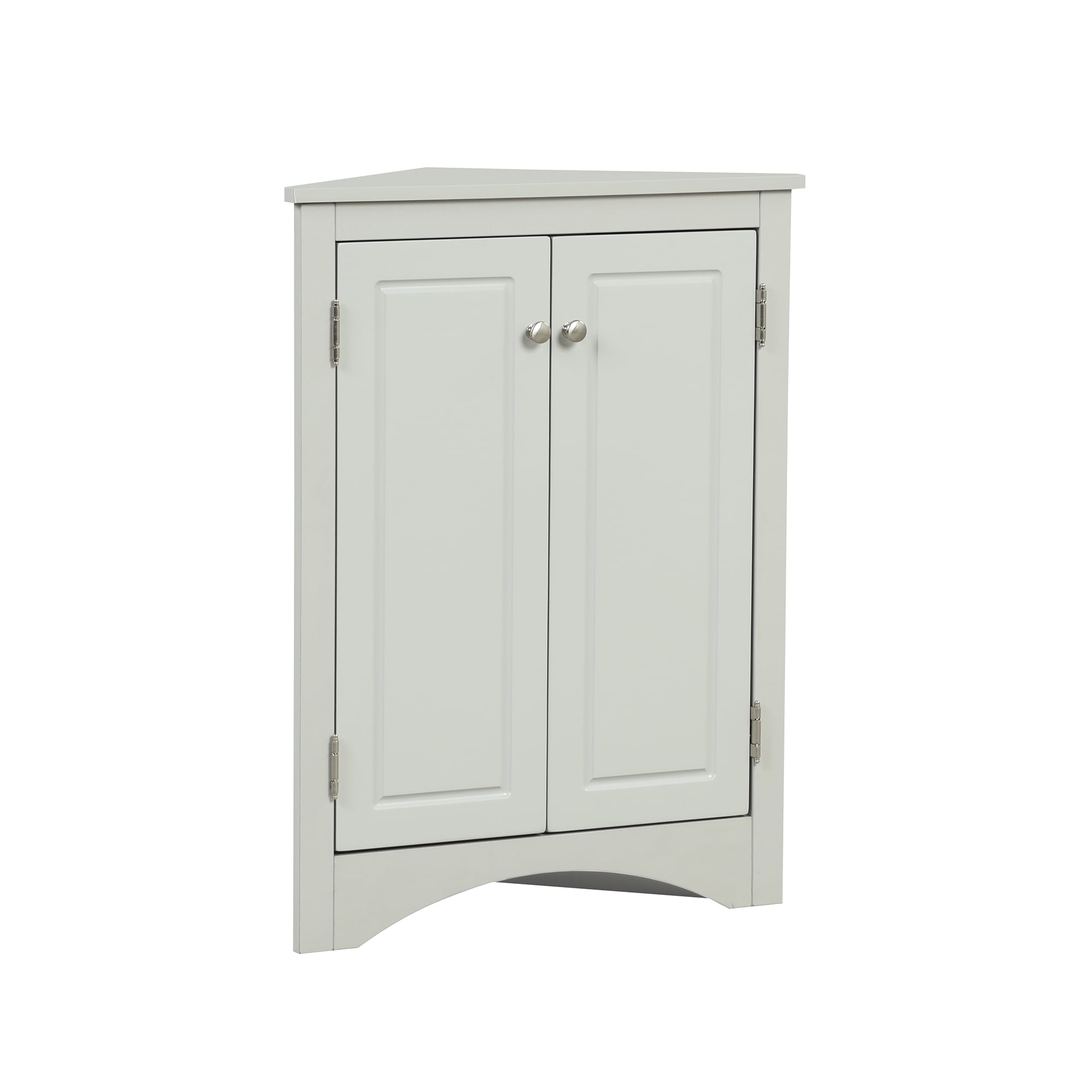 Bellemave Modern Triangle Bathroom Corner Cabinet, Bathroom Storage Cabinet with Adjustable Shelves, Freestanding Floor Cabinet for Bathroom, Living Room, Bedroom, Kitchen (Gray)