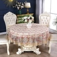 thumbnail image 1 of QJUHUNG Lace Round Tablecloth Embroidery Coffee Table Cover for Dining Room Picnic Wedding Party Banquet Home Decor, 1 of 4