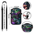 thumbnail image 3 of WIRESTER Cell Phone Pouch Sleeve Case for with Adjustable Crossbody Strap Neck Lanyard for Women Men Working Walking Travelling - Purple Green Galaxy Marble, 3 of 5