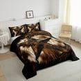 thumbnail image 4 of Manfei Tribal Texas Stars Full Size Comforter Sets, Hippie Cow Print Bedding Comforter Set, Western Rustic Framhouse Reversible Bedding Sets, Breathable Home Decor, 3 Pieces, 4 of 9