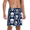 thumbnail image 2 of Kdxio white arrow Skull Print Mens Shorts, Breathable Lounge Sleepwear Set with Elastic Waistband and Pockets-X-Large, 2 of 6