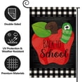 thumbnail image 2 of Back to School Polka Dot Apple Decor Burlap Garden Flag Double Sided Vertical Fall Seasonal Welcome First Day to School Outdoor Yard Banner 12" x 18", 2 of 6