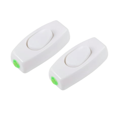 Chair Table Lamp - Appliance Switch Inline Cord Rocker Switches On Off AC 250V 10-16A White for Bedroom Table Lamp Light 2pcs