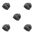 thumbnail image 2 of Maytalsory Bonnet Ethnique Style Hijab Floral Imprimé Coloré Turban Réglable Protection des Oreilles Accessoires de Style Bonnet Bleu Floral 5Set, 2 of 6