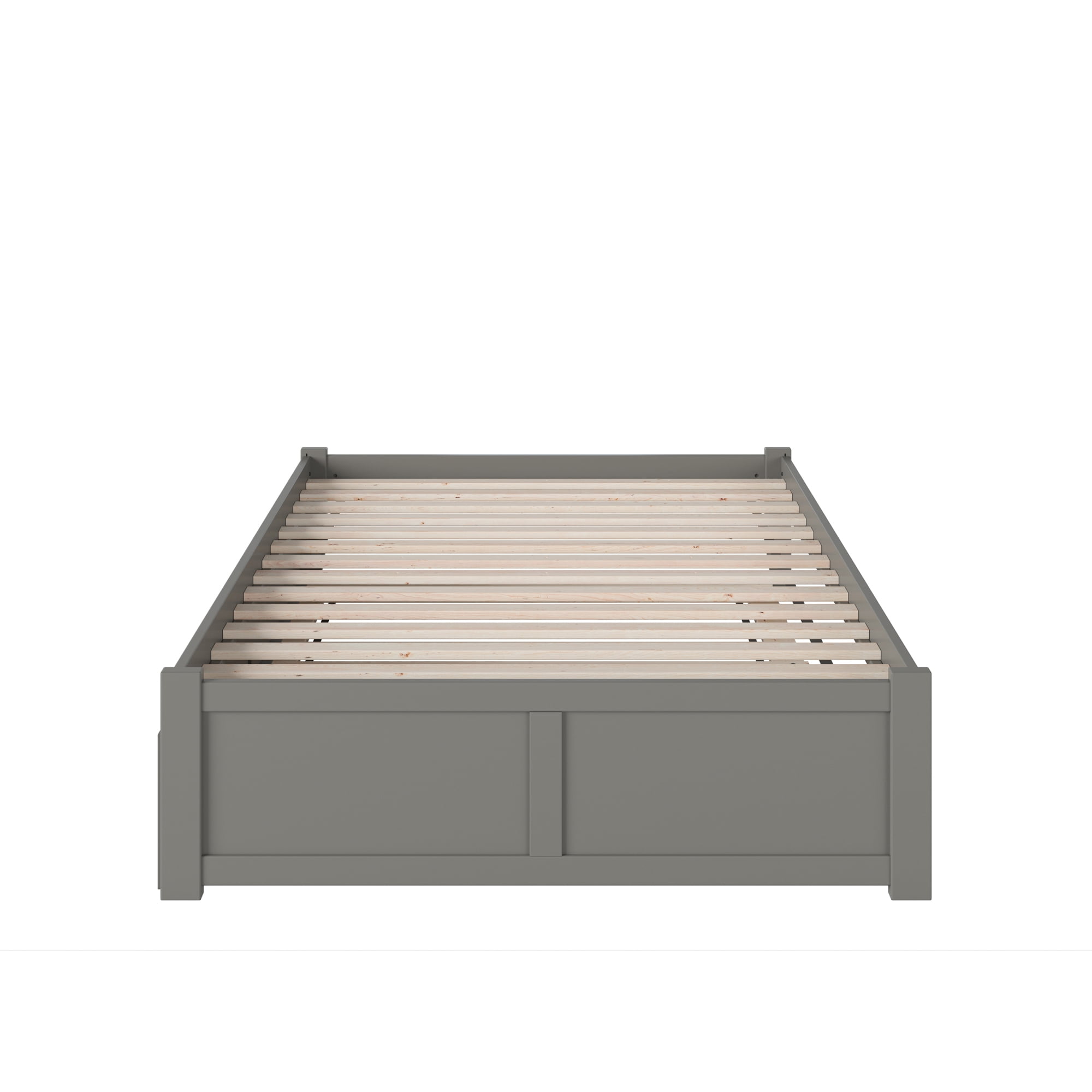 AFI Concord Full Solid Wood Platform Bed with Footboard & Full Trundle, Grey