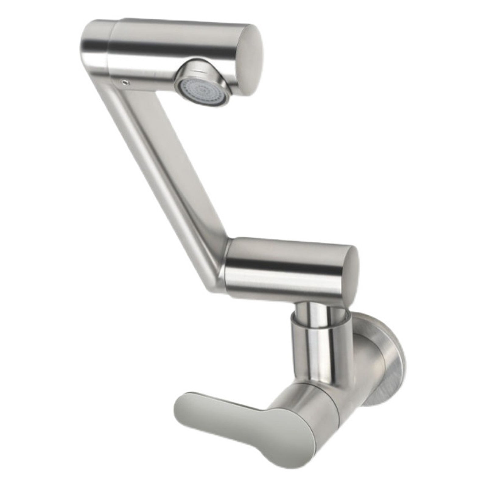 Kitchen Sink Faucet 304 Stainless Steel In-wall Single Hole 360° Rotation Universal Folding Cold Water Tap Balcony Mop Pool Tap ,Bar Laundry RV Farmhouse