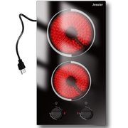 2 Burner Electric Cooktop, 110V, 2000W, Countertop or Drop-In