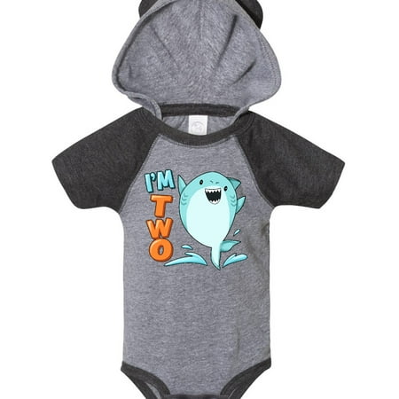 

Inktastic I m Two- shark second birthday Gift Baby Boy or Baby Girl Bodysuit