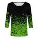 thumbnail image 5 of Xuyuer St. Patrick's Day Printed T-Shirt - Ladies' Loose Round Neck 3/4 Sleeve Top for Irish Festivals, Casual Green Themed Outfits, Seasonal Celebration Apparel & Fun Saint Patrick's Party Wear, 5 of 5