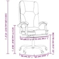 thumbnail image 4 of vidaXL Massage Chair Swivel Desk Office Chair with Adjustable Footrest Fabric, 4 of 18