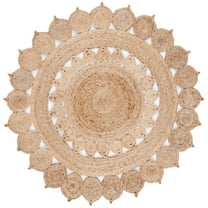 SAFAVIEH Natural Fiber Jennifer Geometric Area Rug, Natural, 9' x 9' Round