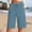 Mint Green, variant on ClodeEU Women's Drawstring Elastic Waist Denim Knee Length Shorts with Pockets ,Solid Color Slim Fit Casual Bermuda Jeans Black,Women's Plus L