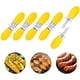 thumbnail image 1 of Soporte para maíz en la mazorca, acero inoxidable de calidad alimentaria Brochetas de maíz en la mazorca con mango de silicona para fiestas de barbacoa Brochetas de shish kebab Adepaton HMHZ447-1, 1 of 7