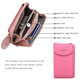 thumbnail image 5 of Cartera de cuero Bolso de hombro de cuero de PU Monedero Bolso bandolera Cartera Bolsa de almacenamiento de tarjetas de dinero, Rosa roja Vogacara AP001028-05, 5 of 7
