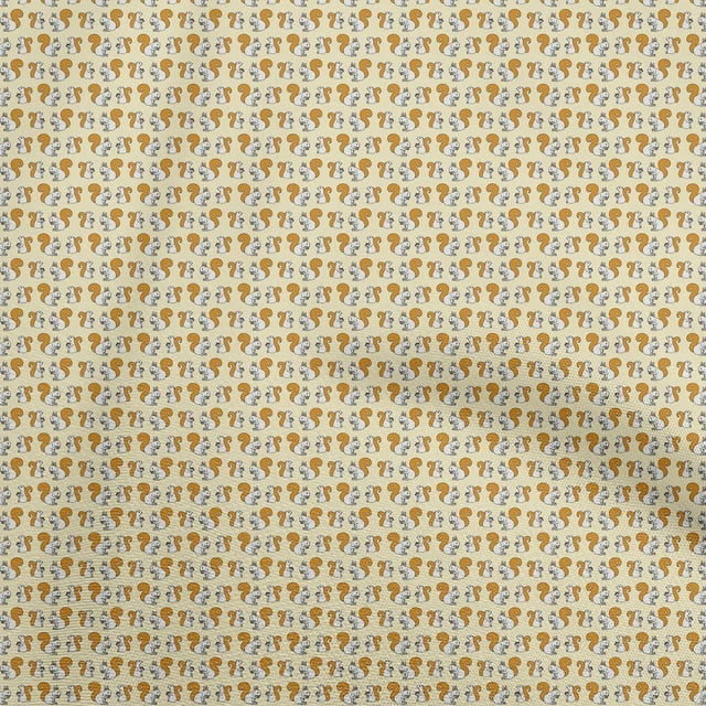 oneOone Rayon Pale Yellow Fabric Animal Craft Projects Decor Fabric Printed By The Yard 56 Inch Wide