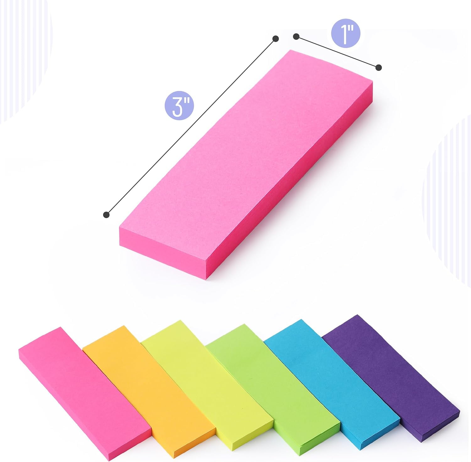 Mr. Pen- Sticky Notes, 1x3 Inch, 2160 Sheets, Bright Colors Mr. Pen- Sticky Notes, 1x3 Inch, 2160 Sheets, Bright Colors